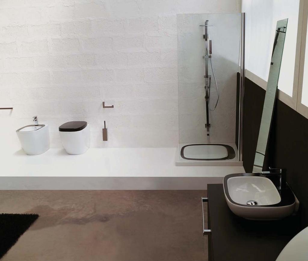 dl10 vaso a terra bianco e nero black & white back to wall wc dl14 bidet a terra bianco e nero black & white back to wall