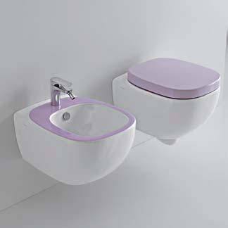 bianco/viola violet/white wall-hung wc dlw14 bidet sospeso bianco/viola violet/white wall-hung bidet  bidet dl10+dl14+dl51 80