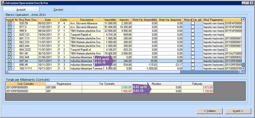 Estrazione Operazioni IVA Funzione per