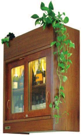 wine chiller cabinet Vetrina refrigerata Wine Bar ALLESTIMENTO STANDARD: - Kit completo di ferramenta per il fissaggio a muro; - Cavo di alimentazione con porta fusibile; - 1 ripiano in legno per