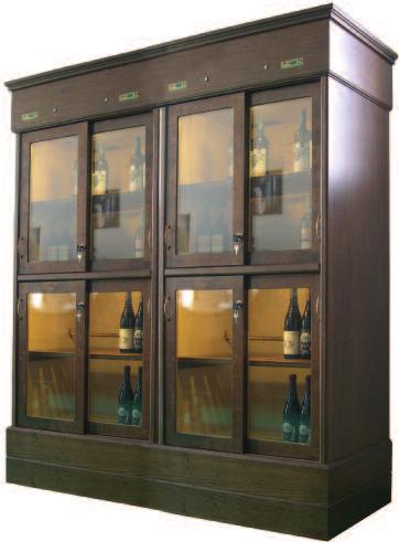 wine chiller cabinet Vetrina refrigerata Double Wine 4T ALLESTIMENTO STANDARD: - 2 Cavi di alimentazione con porta fusibile; - 4 ripiani in legno per supporto bottiglie; - 4 serrature per porte