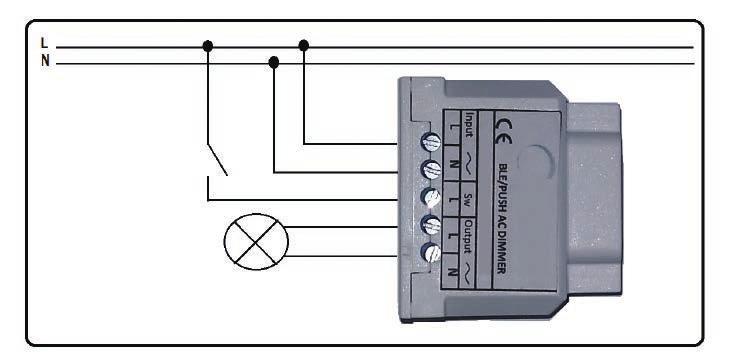 ALIMENTAZIONE DEL DISPOSITIVO E CONNESSIONE AL CARICO SCHEMA DI COLLEGAMENTO 2AMDI515TPS 5 FILI (consigliato) - FIGURA N.