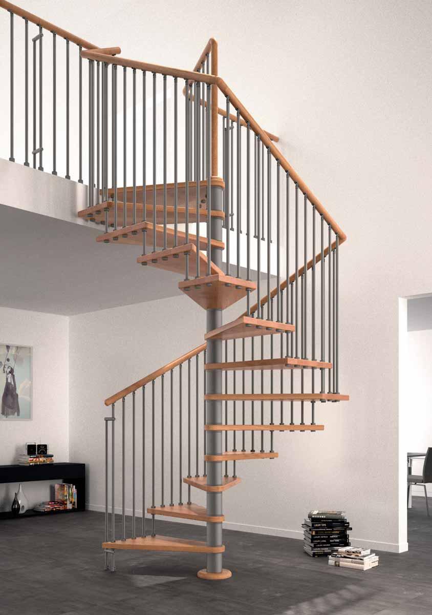 (naturale) Ringhiera: G01 (acciaio grigio alluminio) Type of wood: Beech (naturale) Stair