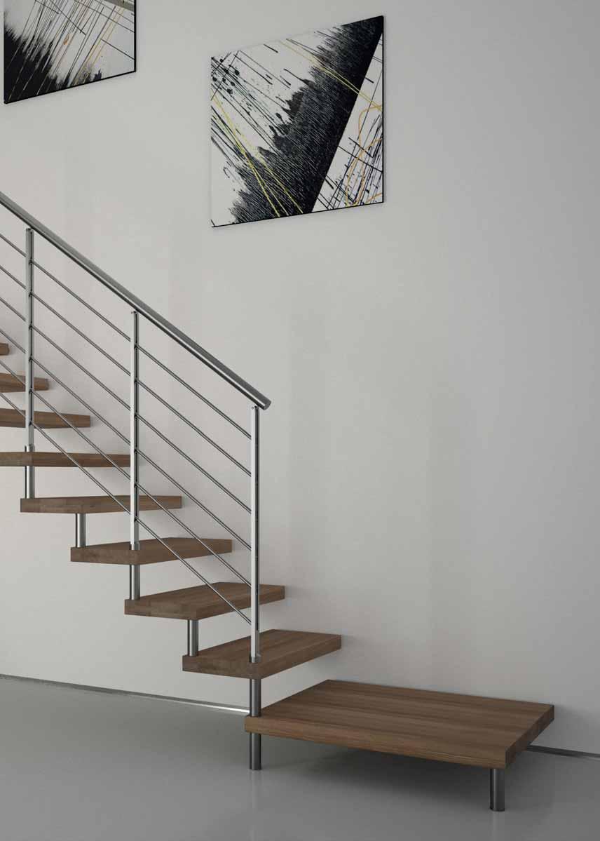 railing: F22 (polished or satin stainless
