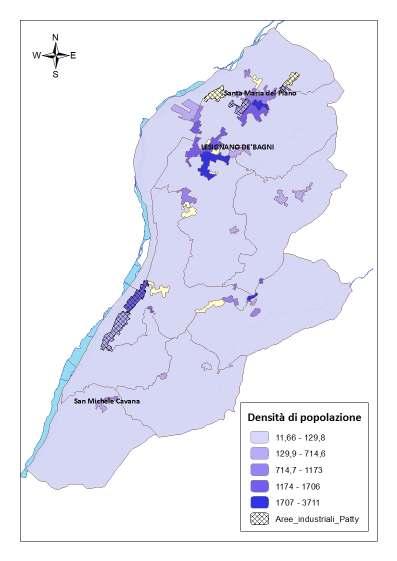 Densità di popolazione (ISTAT 2001) Lesignano de Bagni