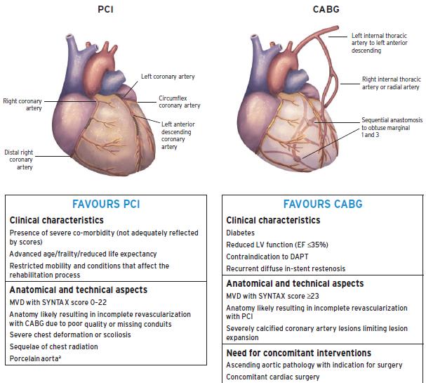 PCI vs CABG CAD anatomical complexity