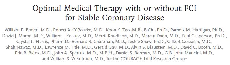 COURAGE: Clinical Outcomes