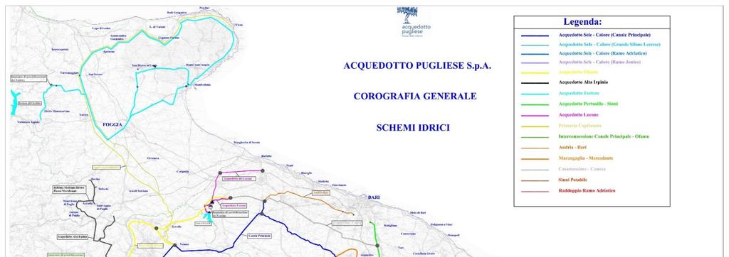 GLI SCHEMI IDRICI Il sistema dei grandi vettori Il sistema integrato di approvvigionamento e trasporto è tra i più lunghi del mondo: 5.000 km.