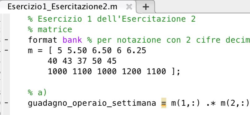 Commenti in MATLAB 2/3 Commento su