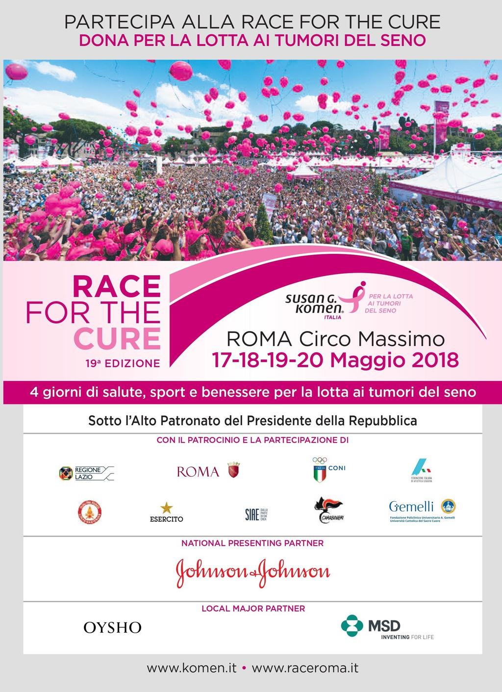 L'INMI corre la Race for the Cure 2018 Anche quest anno si corre la Race for the Cure la più grande manifestazione per la lotta ai tumori del seno in Italia e nel mondo organizzato dall'associazione