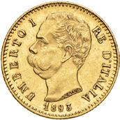 Venti Lire 1891 oro rosso PAG.