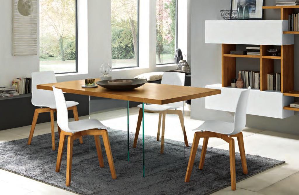 cod. K16B SEDIA TALYA, fin. OAK-BIANCO TALYA CHAIR, OAK-WHITE fin.