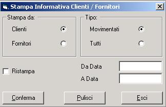 stampare e, autmaticamente, di aggirnare nelle anagrafiche la data della stampa (quest evita la ristampa della lettera nelle estrazini