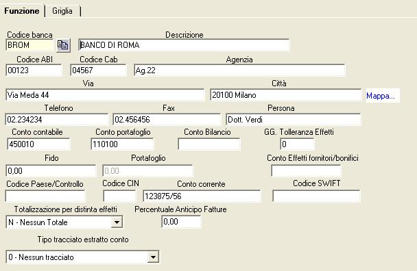 32 Manuale Operativ 2.7 Tabella Nstre Banche Tabella in cui si memrizzan le infrmazini anagrafiche riguardanti tutte le Banche cn le quali la scietà lavra.