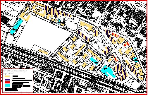 Dai nostri precedenti studi, era emersa l attuale situazione della zona oggetto del nostro studio: TAVOLA D1: Destinazione d uso degli edifici Come si può