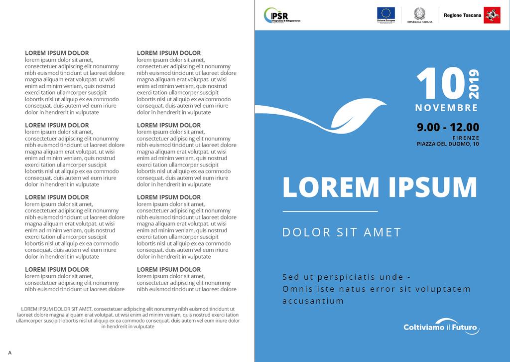 PRODOTTI EDITORIALI Brochure istituzionale A4 210 x 297 mm: copertina e interno ExtraBold 66 PT Regular 10 PT