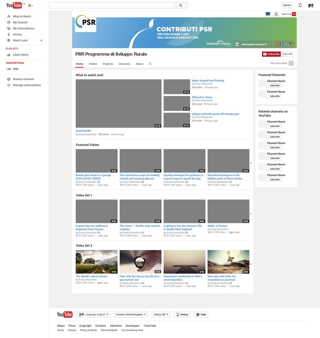 IMMAGINE SOCIAL YouTube YouTube page.