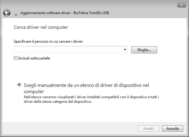 Aggiornamento del driver (necessario per sistemi TomEEx 1.