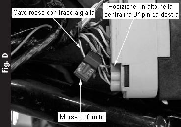 6) Individuare il cavo ROSSO con traccia GIALLA nel connettore grigio della
