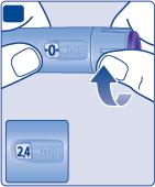 Per vedere precisamente quanta soluzione è rimasta, usi il contatore della dose: Ruoti il selettore della dose fino a quando il contatore della dose non si arresta.