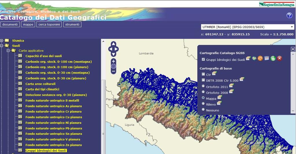 4.3 Scaricamento dati Lo scaricamento della cartografia è possibile anche cliccando il pulsante INFO nella