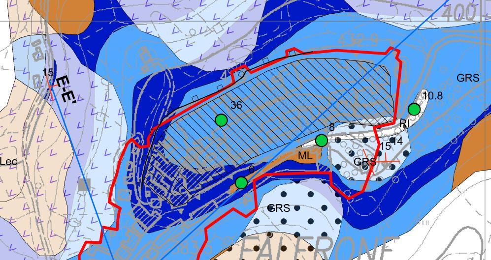 Stralcio Carta Geologico-Tecnica per la Microzonazione sismica (CGT) Vs