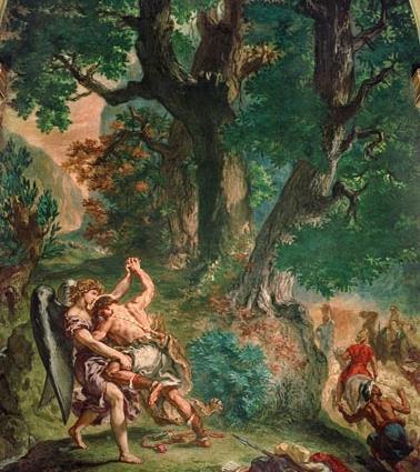 Le sperimentazioni cromatiche di Delacroix Durante il suo periodo maturo Delacroix sviluppa una nuova tecnica pittorica, l enflochetage, fatta di tratti incrociati e accostati di colori primari e