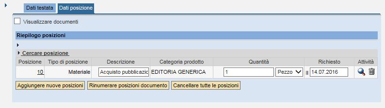 Creare la richiesta di quotazione Elaborare l