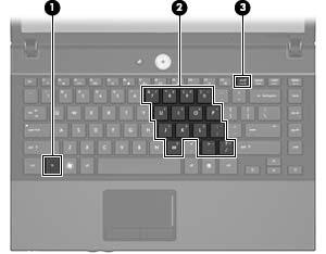 3 Utilizzo del tastierino NOTA: Fare riferimento all'illustrazione che più corrisponde al computer utilizzato.