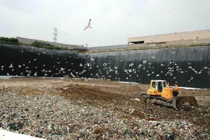 il mastello verde e con il mastello rosso vengono portati in una discarica