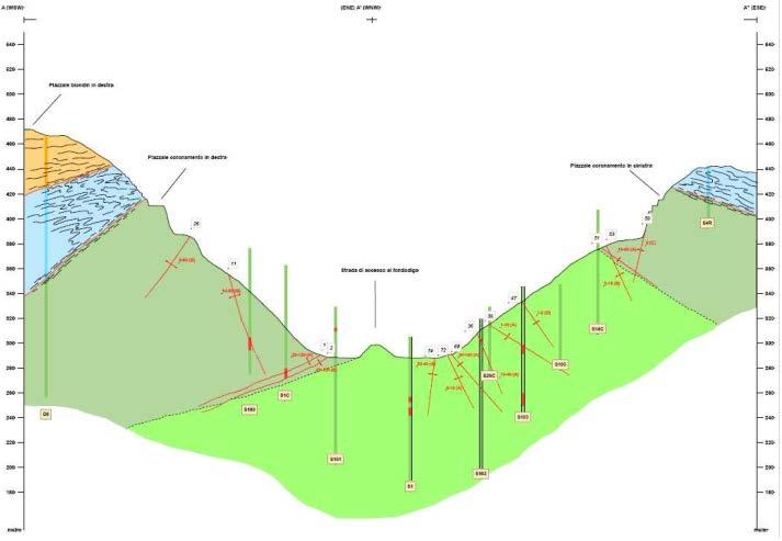 Inquadramento geologico strutturale del sito La valle del Fiume Esaro è orientata all incirca in direzione NO SE, ha pareti acclivi lievemente asimmetriche (pendenze medie di circa 40-45 ).