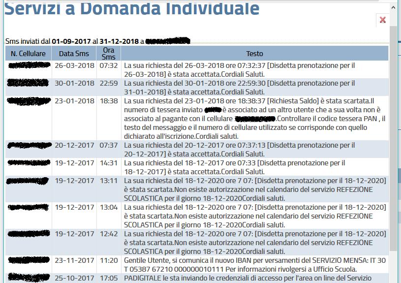 utente di visualizzare ogni tipologia di messaggio scambiato con l ufficio scuola compresi i