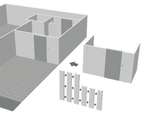 Co170 Parete blindata PARETE BLINDATA ANTIEFFRAZIONE CERTIFICATA GRADO 2 UNI EN1143 Parete blindata costituita da pannelli in acciaio modulari (si affiancano e si incastrano l uno con l altro),