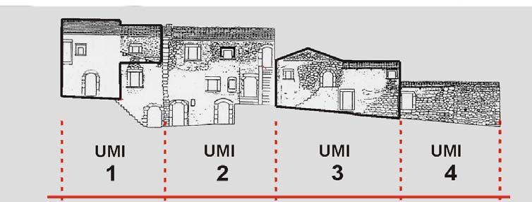 catastali coincidono con gli edifici. Individuazione U.M.I. (Unità Minime di Intervento ) in base alle compenetrazioni.