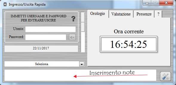 INSERIMENTO DELLE NOTE CON LE TIMBRATURE (torna all'indice) Il software consente di associare alle timbrature eventuali note o informazioni addizionali in formato testuale.