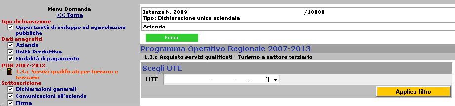 per ciascuna impresa dell elenco dovranno essere compilati i campi indicati dalle frecce gialle. Al termine dell inserimento selezionare il bottone Salva.