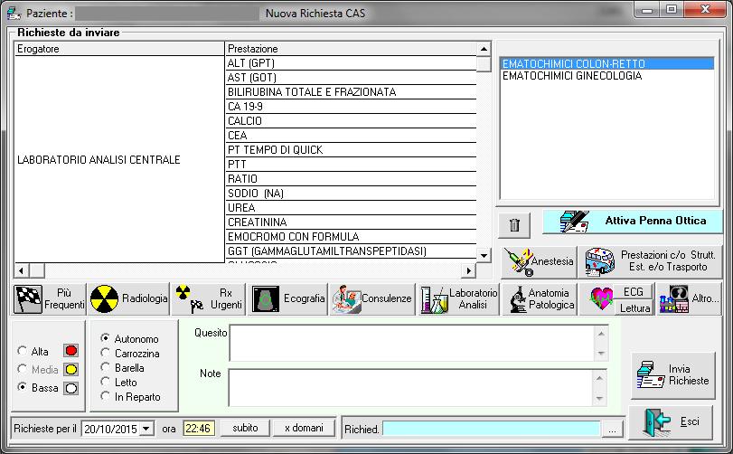 Possibilità di richiedere esami
