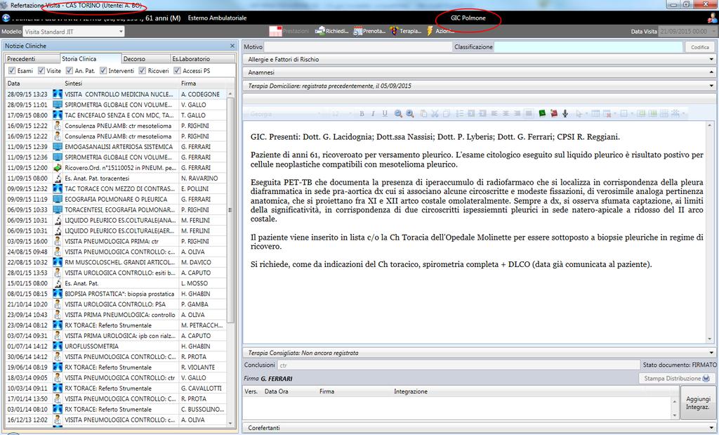 Visualizzazione Informazioni Cliniche