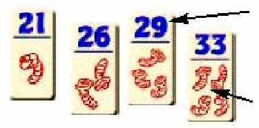2: GIOCARE: Il numero sulla porzione di vermi arrosto mostra quanti punti vale (cioè la somma dei dadi ottenuti); il giocatore ha bisogno di ottenere altrettanti punti con i dadi alla fine del suo