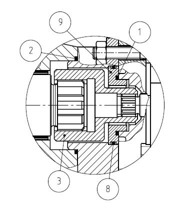 K3000003 Ref PARTI 1 OR 2100 / O-Ring 2100 2 OR 2162 / O-Ring 2162 3 Mozzo 25x21-12x19 / Coupling 25x21-12/19 4