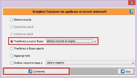 Confermare il messaggio Confermare la rinominazione del nuovo flusso (vedi istruzioni precedenti) Recupero movimenti per correzioni operazione necessaria se vengono riscontrati degli errori di tipo E