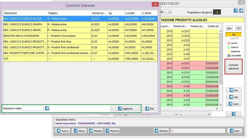 Esempio scarico prodotto per estrazione dal deposito con documento scontrino fiscale Si consiglia di verificare le giacenze prima dell invio del file.