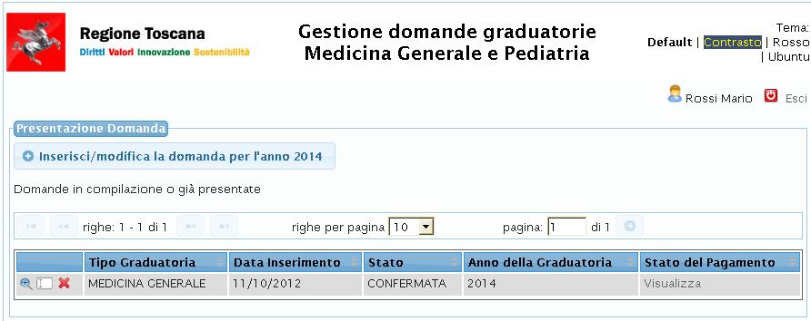 veda la tabella in Figura 23), l stat della dmanda e l stat del pagament selezinand il link Visualizza. Figura 23. Lista delle dmande presentate e link Visualizza che cnsente di cnsultare l stat del pagament.