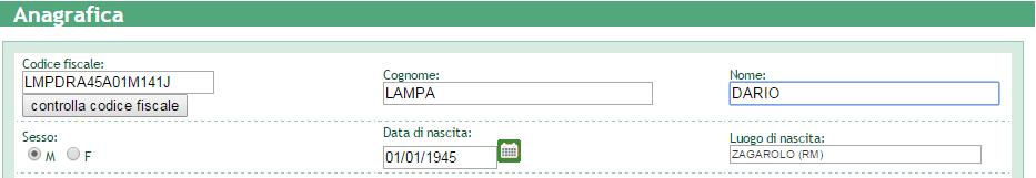 In caso di incongruenza del CF il