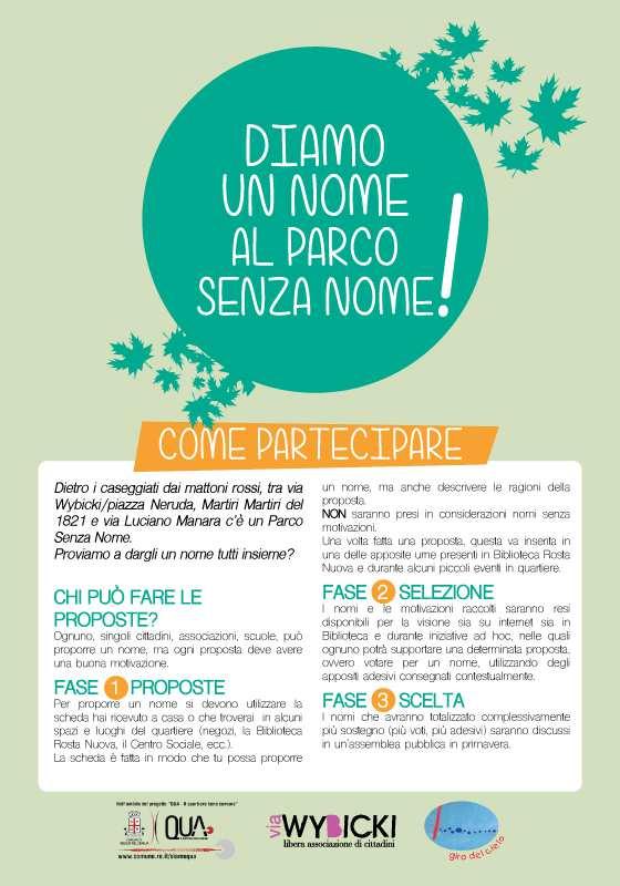 i progetti negli Accordi: esempi di pratiche a contenuto di innovazione sociale DIAMO UN NOME AL PARCO SENZA NOME Laboratorio di Buco del Signore, Rosta Nuova, Pappagnocca Si tratta di dare una