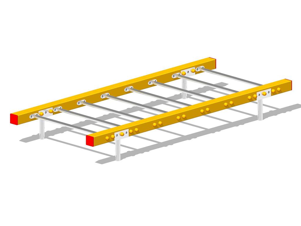 1 PSA33 IMMAGINI PRODOTTO SCALA ORIZZONTALE ALLUMINIO Ingombro attrezzatura: 250x105x30h cm Area di sicurezza: