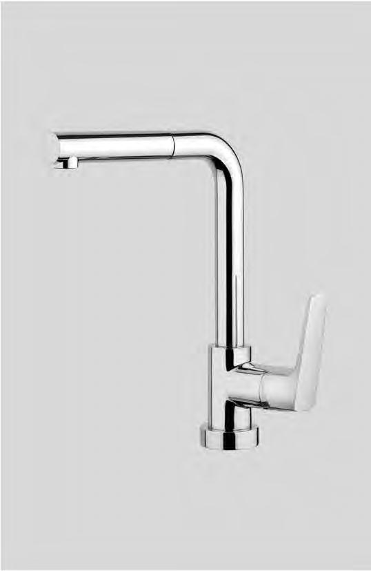 swivel spout - rotation 360 adjustable double jet pull out handspray total hight 465 mm. height to aerator/spout outlet 167 mm.