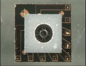 Dimensioni finali Chip A (Sensor Chip): 1,5 x 1,5 mm Chip B (Carrier Chip): 2,3