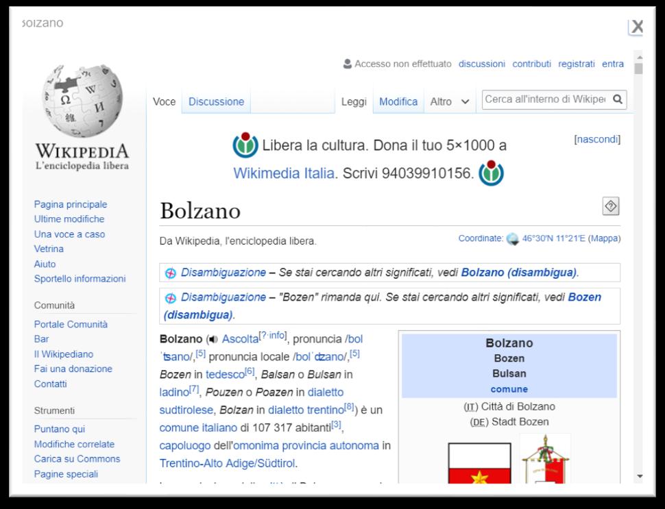 Finestra di dialogo: la risorsa viene aperta in una finestra delle dimensioni da noi stabilite tramite i cursori appositi (figura 28).