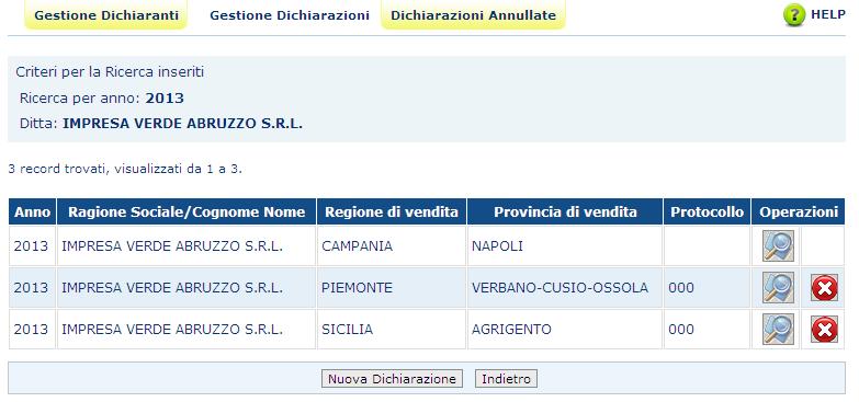 Annullamento E possibile annullare la validazione di una Dichiarazione protocollata, purché si sia nell ambito del periodo temporale definito dal Ministero.